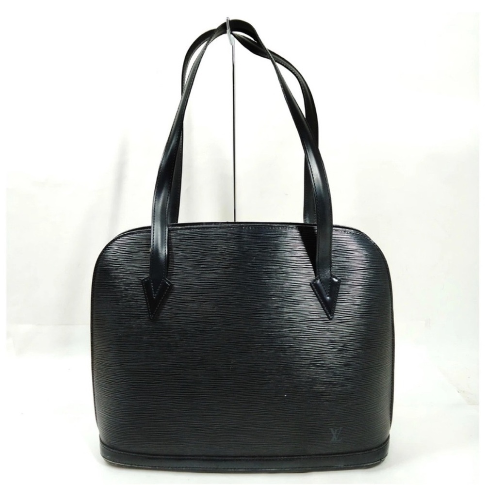 Louis Vuitton Black Shoulder Bag with Textured Leather